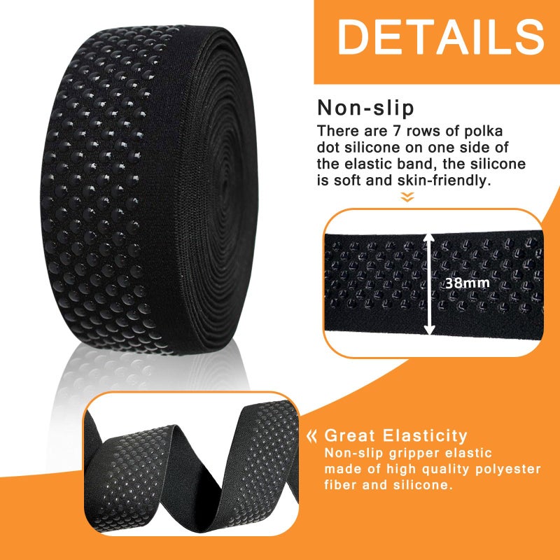 XMF Dot Silicone Elastic Tape No Slip for Garment Accessory & Headband 5Yards per Roll (38mmï¼ˆFBAï¼‰) - Image 2